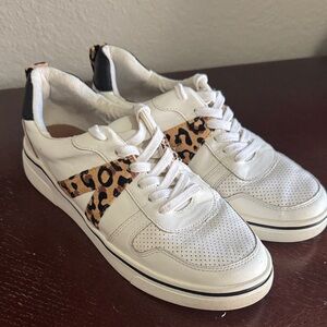 MIA White and Leopard Print Sneakers